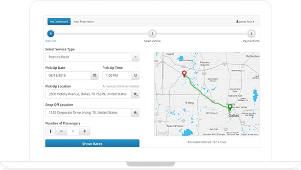 screenshot of Limo Anywhere